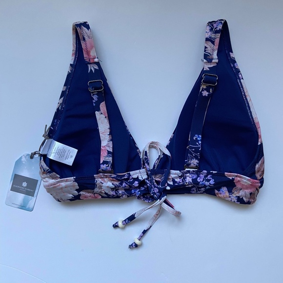 EVERYDAY SUNDAY BLUE BIKINI DITSY FLORAL FEMININE COTTAGECORE COASTAL POOL TOILE - Picture 6 of 12